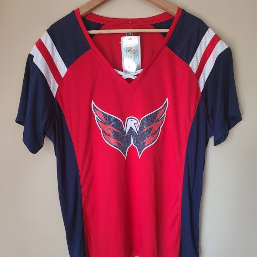 NHL Washington Capitals Women's Jersey Top T-Shirt, XXL